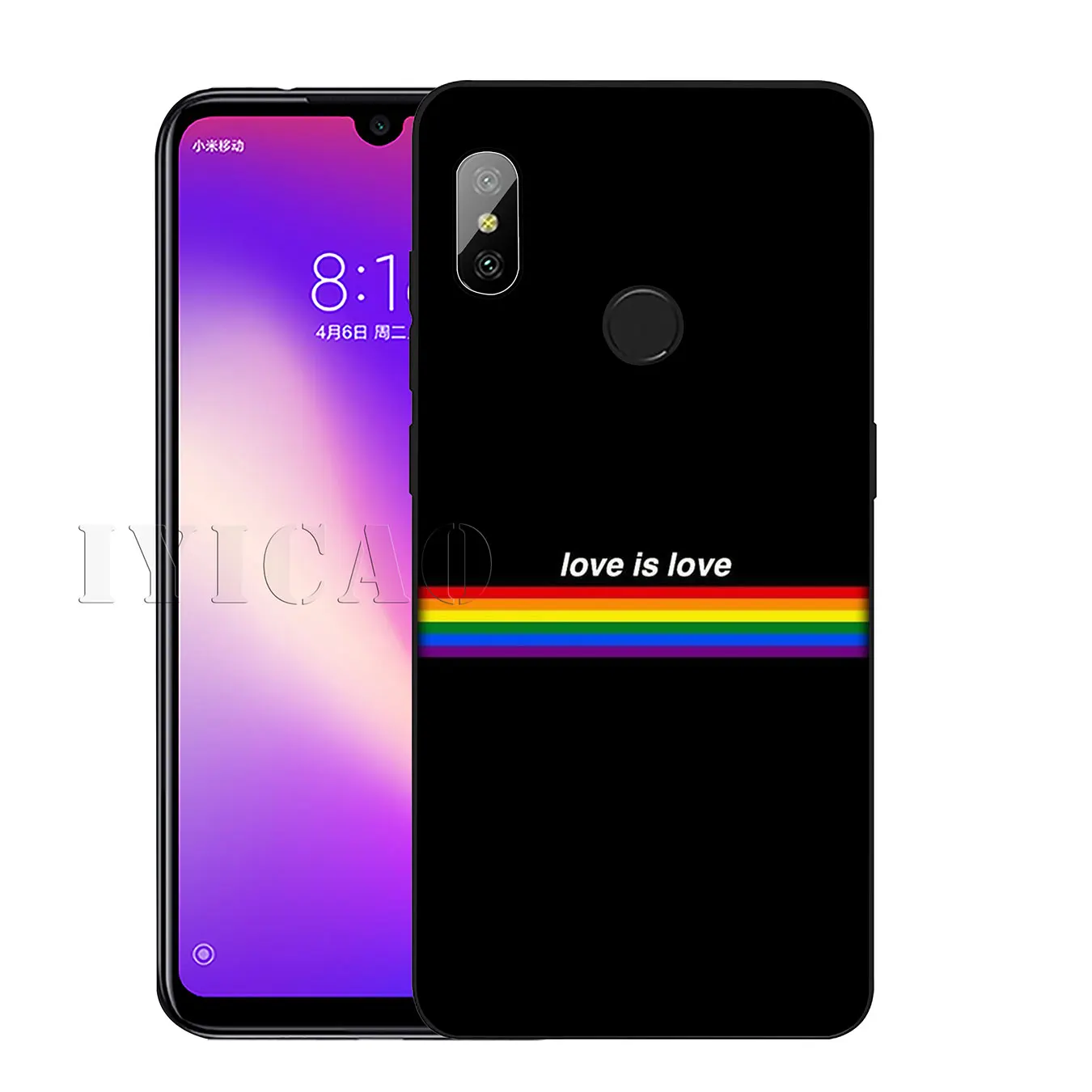 Мягкий силиконовый чехол IYICAO Love Is LGBT Rainbow Heart для Xiaomi Redmi K30 K20 8A 7A 6A 5A S2 GO Note 8 8T 7 5 6 Pro |