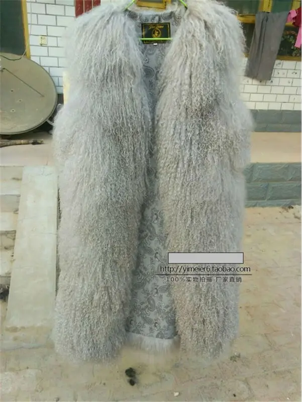 Зимний новый женский длинный участок из пляжной шерсти кожаный жилет с круглым