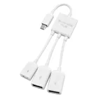 Лидер продаж 3 в 1 Micro USB HUB Male to Female  Double USB 2,0 адаптер хоста OTG кабель