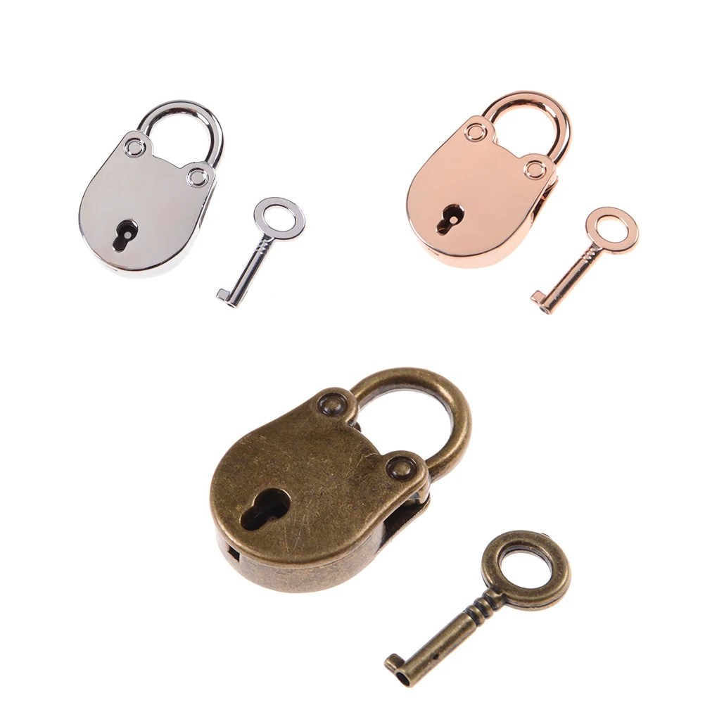

1 Set New Mini Archaize Padlocks Key Lock With key Old Vintage Antique Style Lock High Quality 3 Colors Random