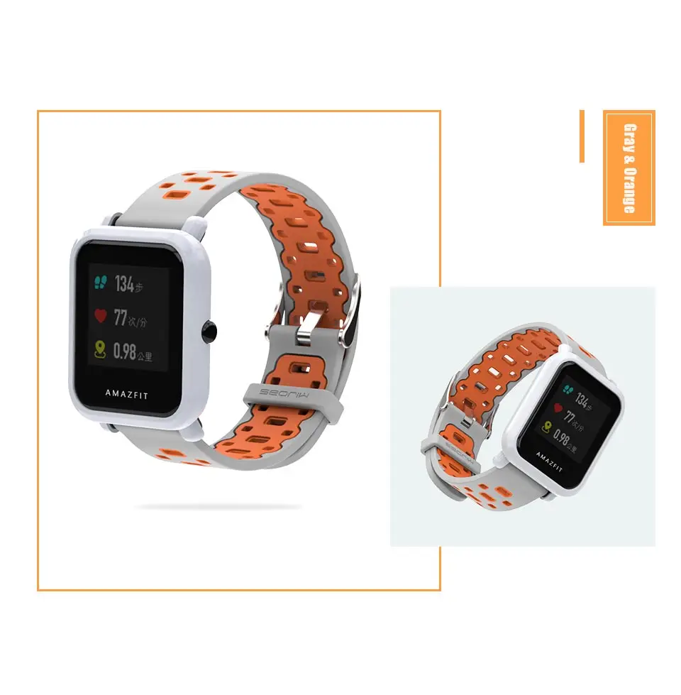 Mijobs 20mm Sports Silicone Wrist Strap for Xiaomi Huami Amazfit Bip BIT PACE Lite Youth Smart watch Wristband Bracelet Correa