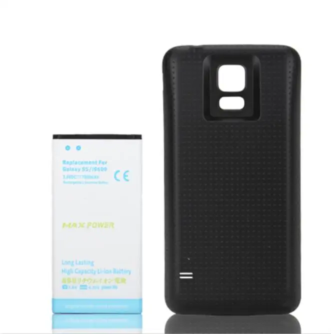 Black Case Cover Аккумулятор для телефона с большой емкостью 7000 мАч для samsung Galaxy S5 S 5 i9600 G900F SM-g900fd, литий-ионный аккумулятор с задней крышкой, чехол - Цвет: Black Case Cover