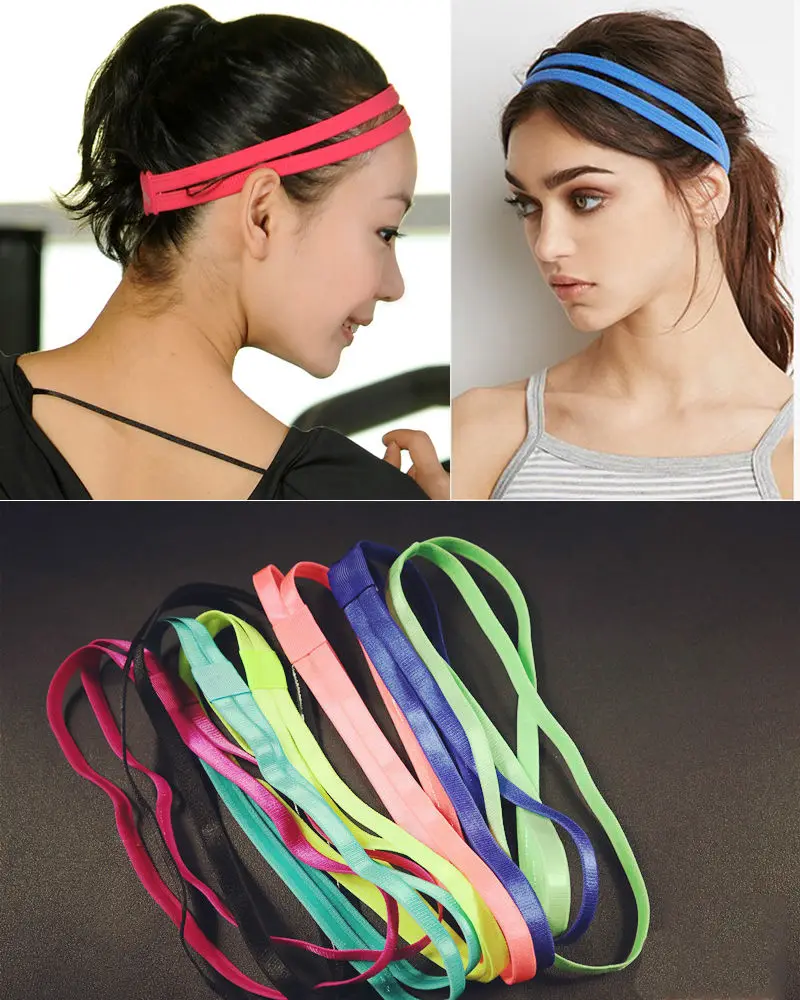 10 карамельных цветов модная Нескользящая двойная повязка эластичная на голову