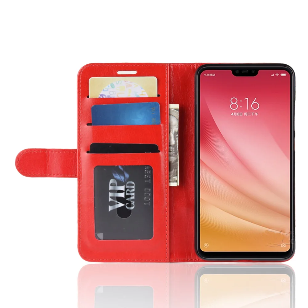 Чехол Mi8 Lite для Xiaomi 8 чехлы бумажник чехол-книжка с отделением карт кожаный
