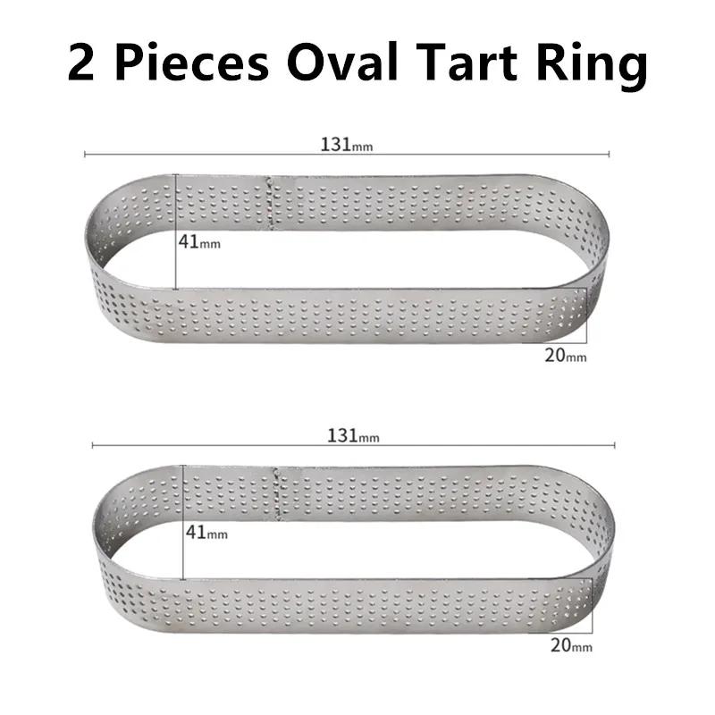 2 Pieces Oval Ring SHENHONG 9 отверстий прямоугольник Tart десерт торт форма для выпечки кольцо искусство мусс силиконовые 3D форма Moule Форма для пирога кондитерские изделия - Цвет: 2 Pieces Oval Ring