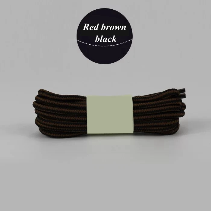 Red brown black 1 пара Круглый полосатый двойной Цвет шнурки для обуви унисекс кожаный ботинок шнурки на открытом воздухе спортивные шнурки для кроссовок 70/90/120/150 см Длина - Цвет: Red brown black