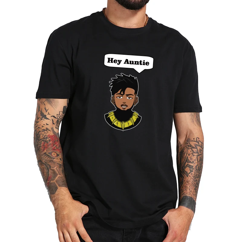 Hey Auntie футболка Черная Wakanda рубашка для мужчин хлопок высокое качество классные