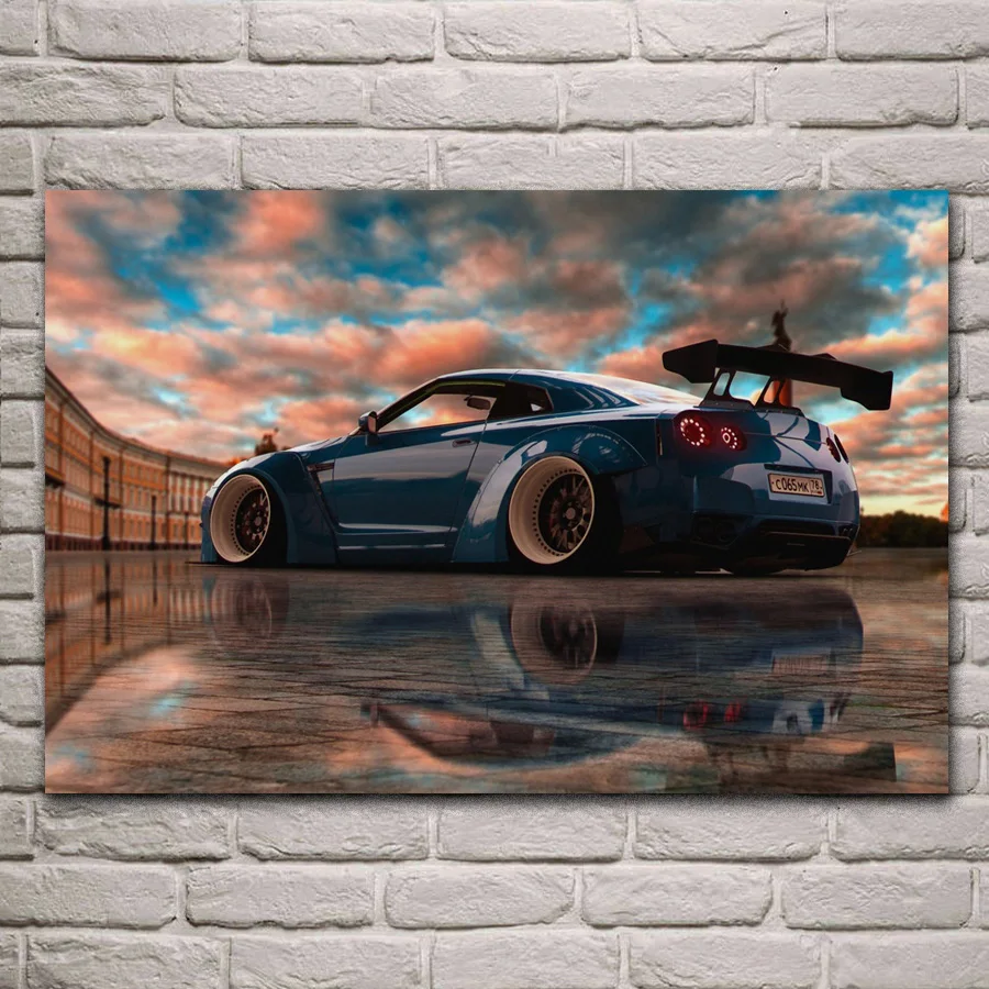 Widebody gtr supercar крутой автомобиль декор для гостиной домашний Настенный деревянная