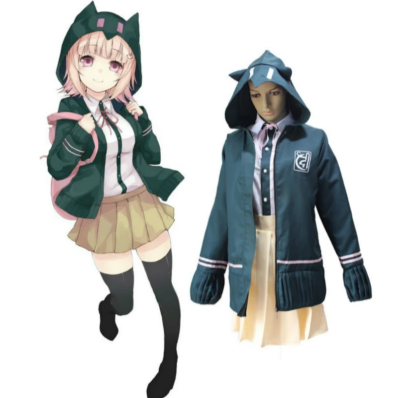 Аниме косплей для Nanami Chiaki Dangan Ronpa школьная форма с париками японский Vestidos костюм