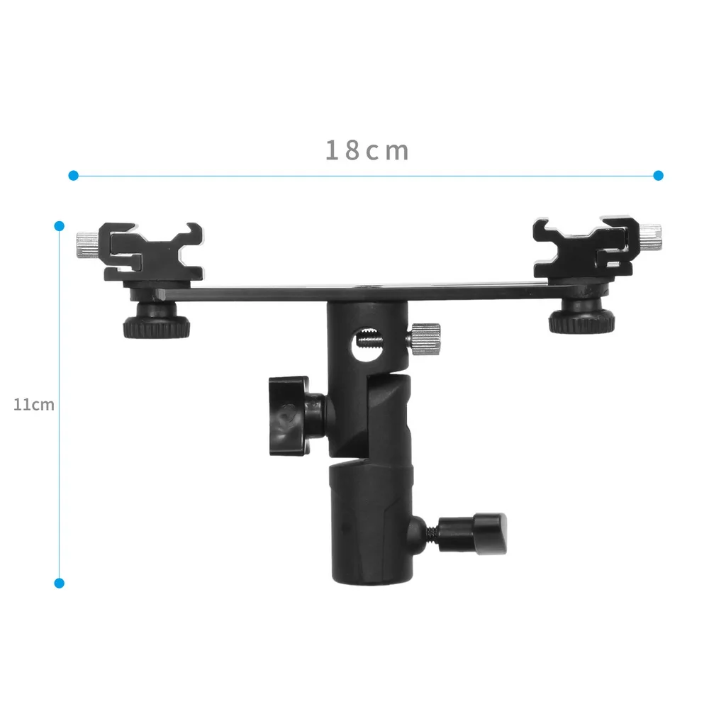 Selens double hot shoe Speedlite umbrella holder Swivel Light Stand Bracket all metal | Электроника
