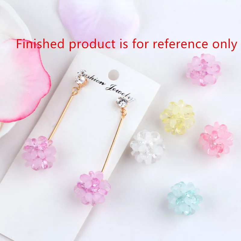 

Min order 20pcs/lot 19mm color print Imitation crystal rounds flowers shape fashion beads diy jewelry earrings/garment accessory