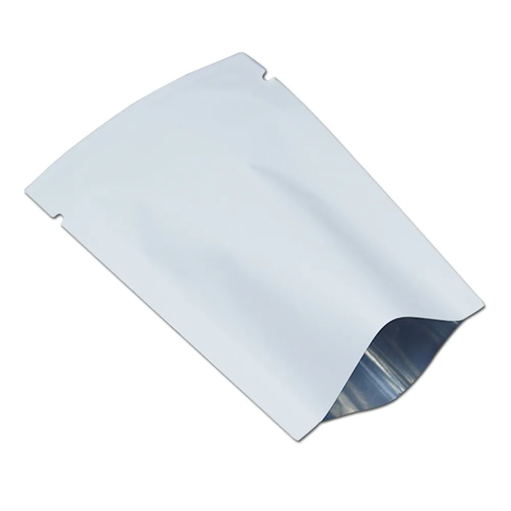 Matte White Матовая цветная Вакуумная упаковочная сумка 2,7" x 3,94", майларовая фольга, открытая верхняя часть, герметичная, устойчивая к запаху, упаковка для специй, чайная посылка, 200 шт - Цвет: Matte White