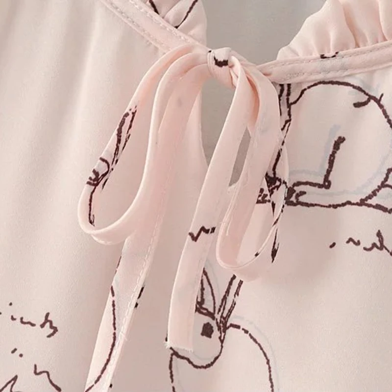 Summer 2016 Women Blouse Shirt Three Quarter Sleeve Printing Patchwork Stand Collar Loose Tops Pink Color CW2198 |