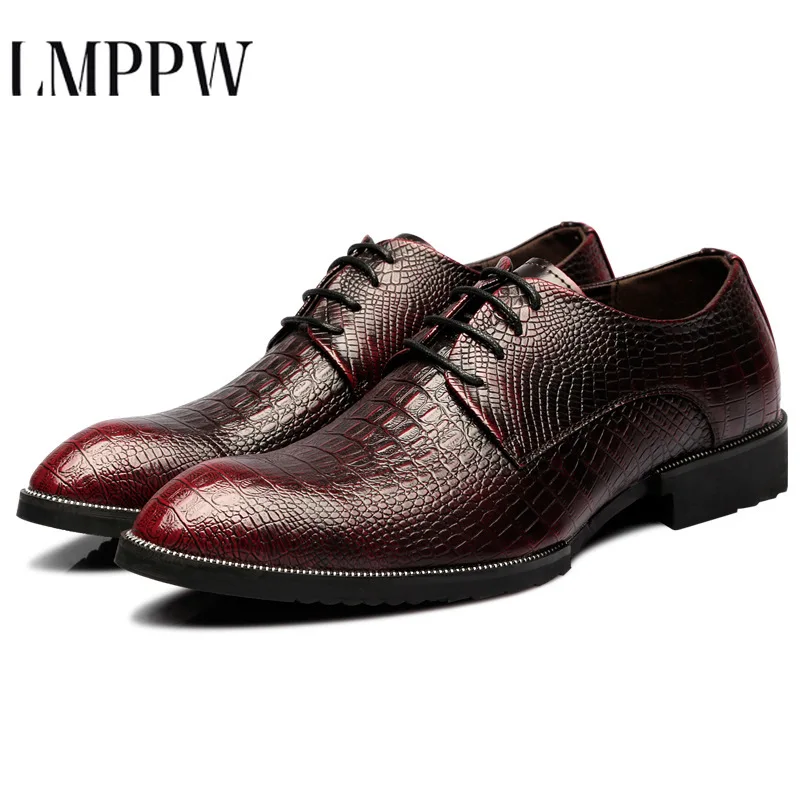 High-quality Leather Formal Men Business Shoes Classic Oxford Vintage Mens Crocodile Dress Luxury Flat 2.5a | Обувь