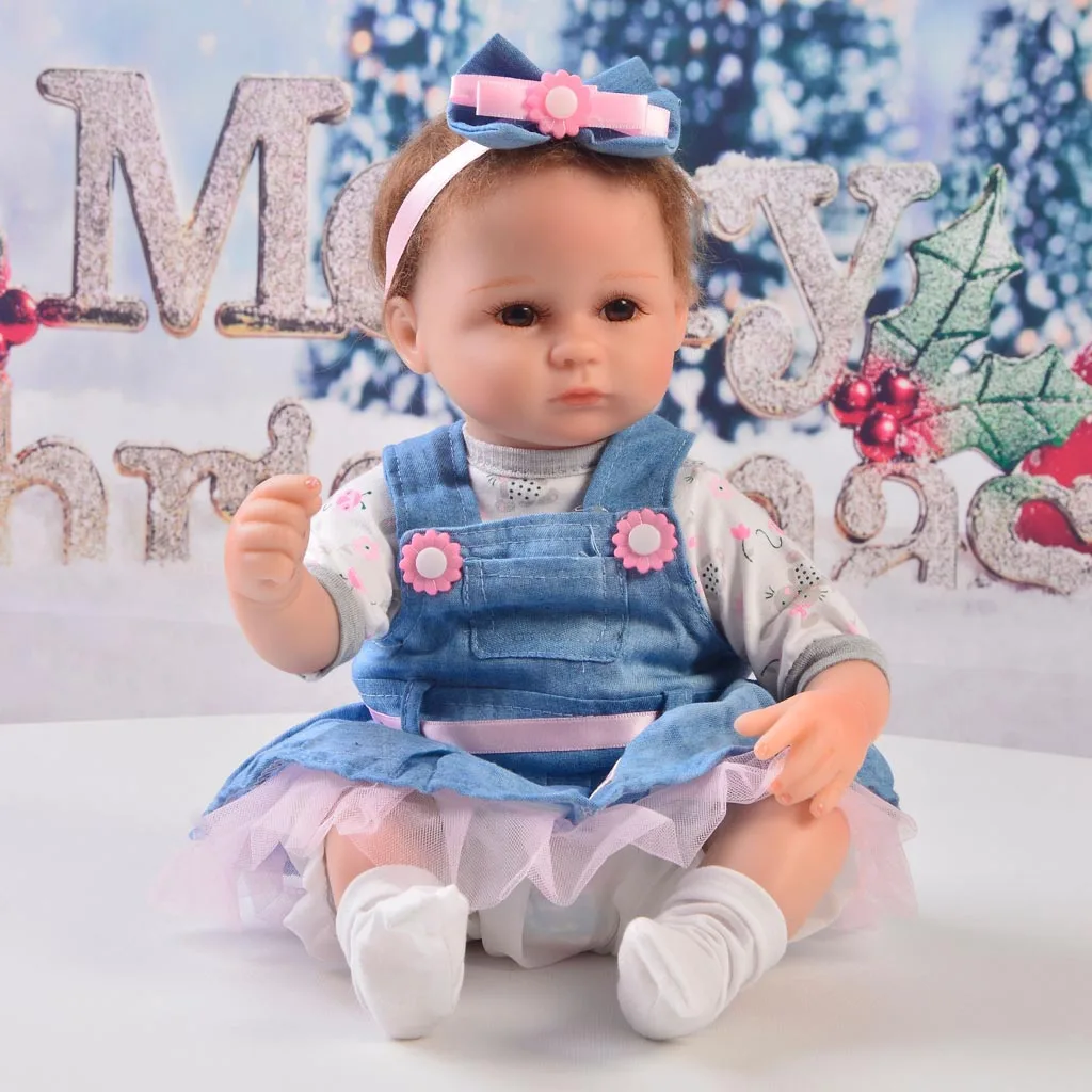 

6pcs Fashion Lovely Blue Clothing Suit Fit Reborn Baby Clothes for 16-17 inch Reborn Dolls and More Baby Doll Accessories