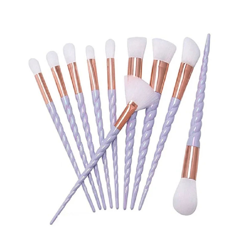 Hot 10pcs Unicorn Makeup Brushes Set Foundation Eyeshadow Base Powder Blush Blending Brush Cosmetic Tools | Красота и здоровье