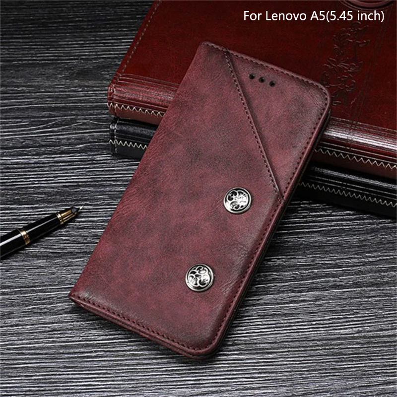 Чехол для Lenovo A5 винтажный Магнитный флип-чехол из искусственной кожи 5 45 дюйма