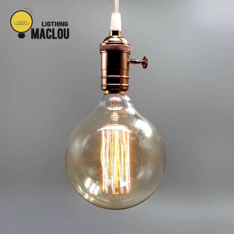 Лампа Эдисона G95 G125 E27 220V Ampoule винтажная лампа стеклянная лампада накаливания