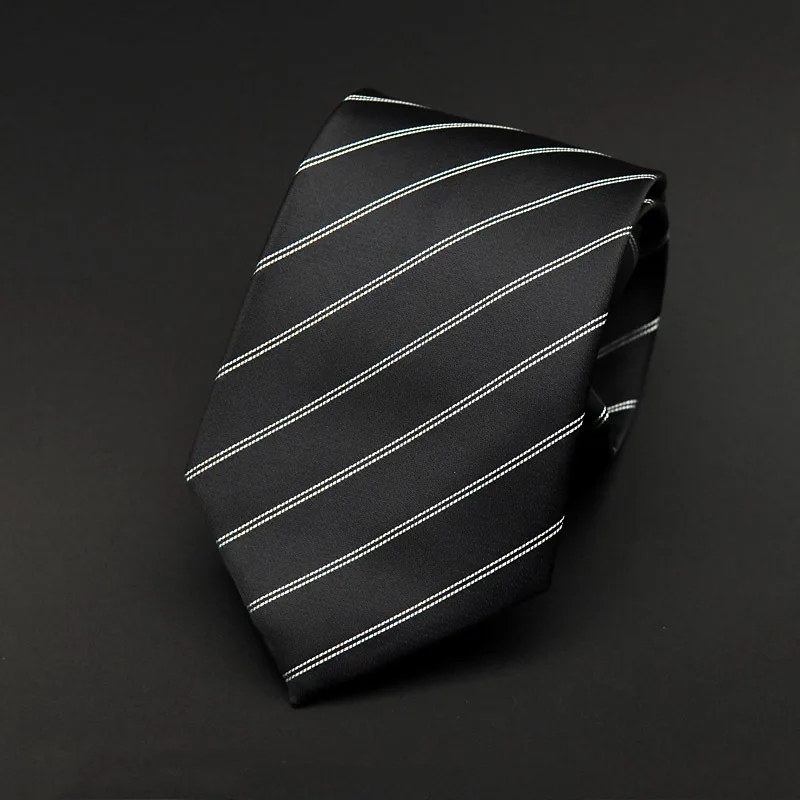 

Men 's Dress Business Wedding Tie Zipper striped polyester silk tie Lazy essential neck tie