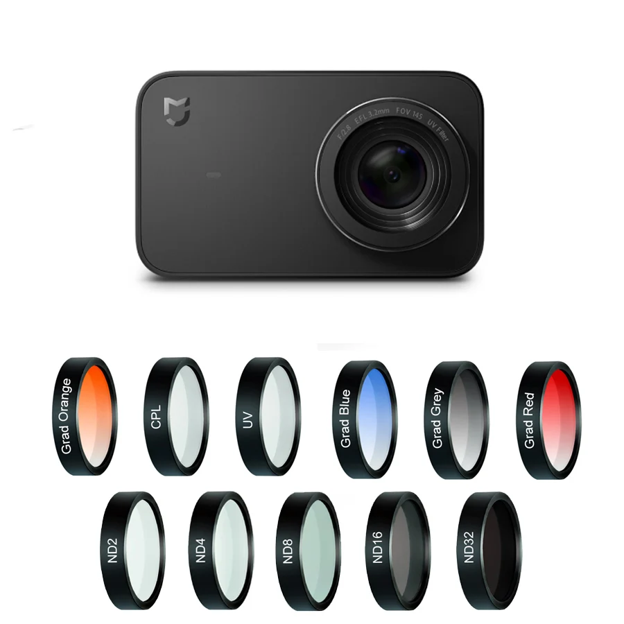 Фильтры для объектива экшн камеры UV/CPL/ND2/ND4/ND8/ND16/ND32/star 6 фильтр Xiaomi Mijia Mini 4K