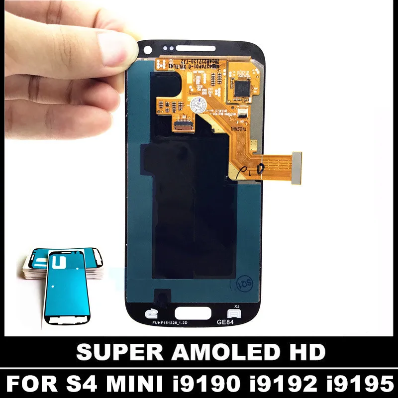 Супер AMOLED ЖК-дисплей Замена для samsung Galaxy SIV S4 Mini I9190 i9192 i9195 ЖК-дисплей s сенсорный дигитайзер закаленное стекло