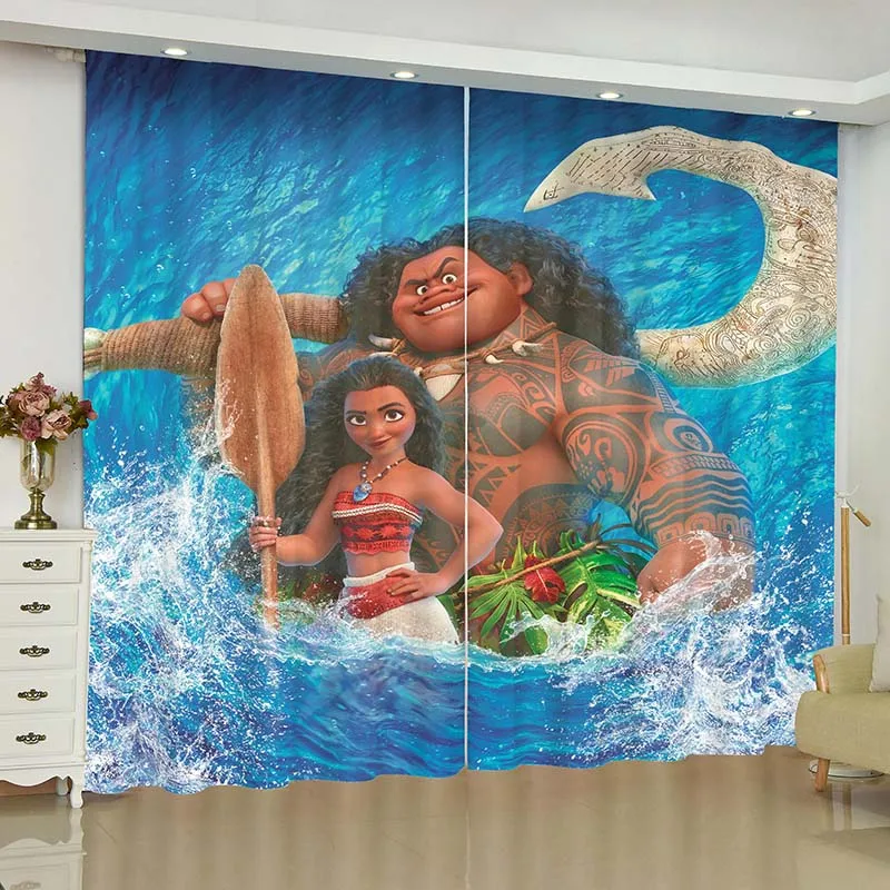 Moana анимационные шторы для окна Marvel Moana, Бэтмен, жалюзи, готовые занавески, Затемненные занавески, занавески для гостиной, жалюзи - Цвет: 2