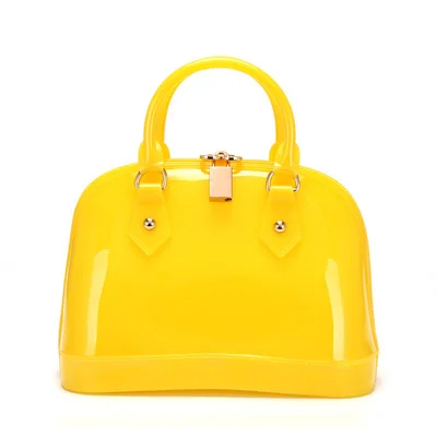 Yellow Новинка, силиконовая летняя милая сумка в виде ракушки конфет, желе, Женская Повседневная Сумка-тоут, женская сумка через плечо, пляжные сумки для девушек - Цвет: Yellow