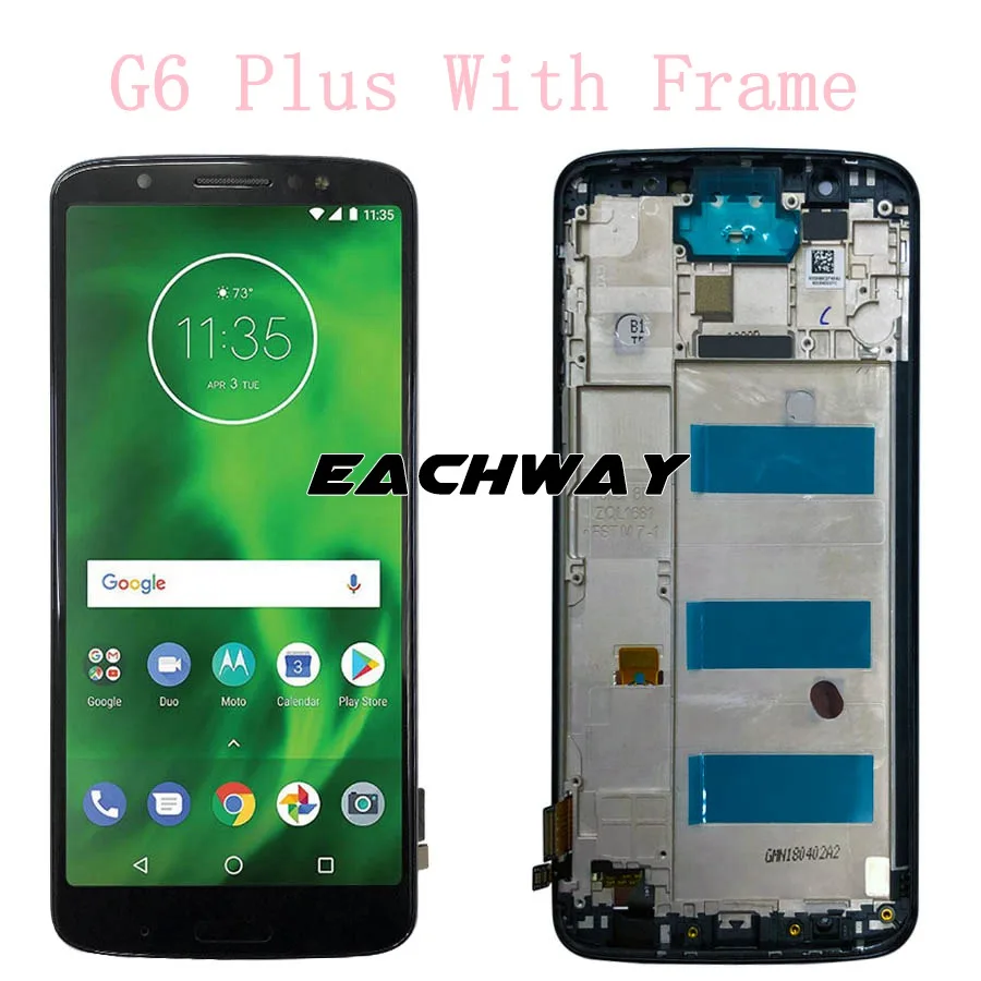 ЖК дисплей 5 93 ''для Moto G6 Plus с сенсорным экраном дюйма дигитайзер g6 play рамкой для