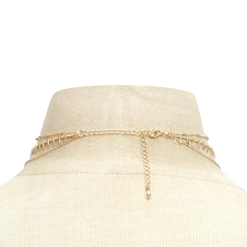 Многослойное ожерелье ожерелья-Чокеры с кисточками для женщин 2018 модные