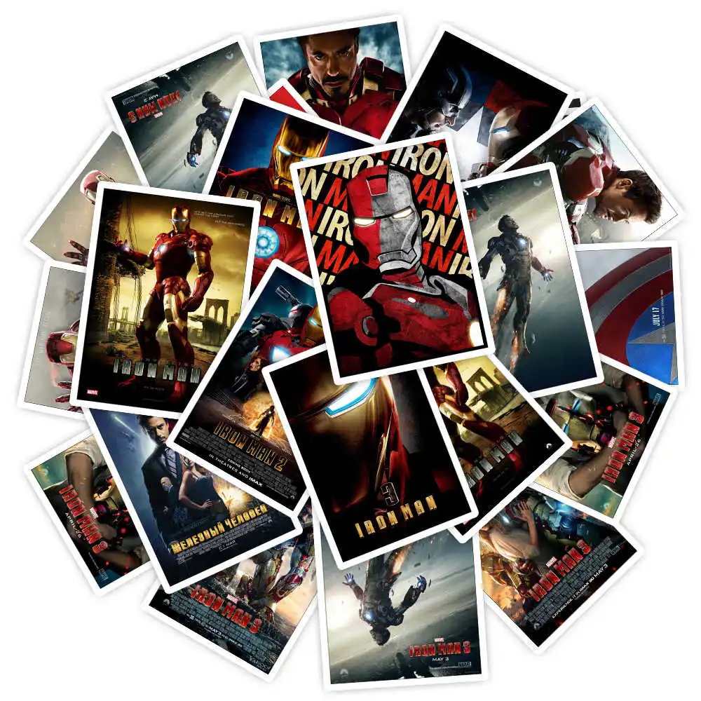 25 шт. Marvel супер герой Железный человек наклейка для фильма для ноутбука Наклейка s для DIY багажные наклейки для скейтборда детская игрушка Наклейка на стену s