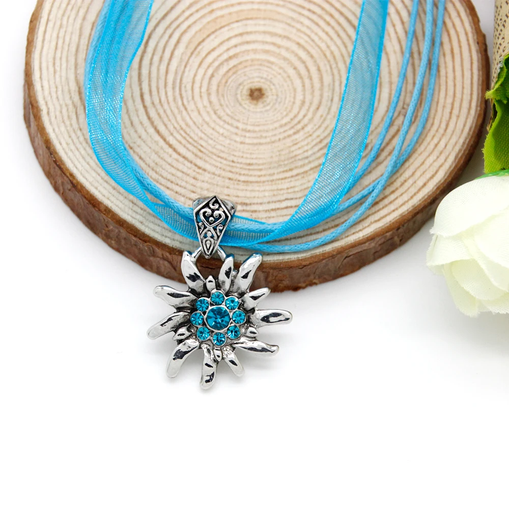 2017 Новинка подвеска Эдельвейс ожерелье баварское синий кристалл немецкий