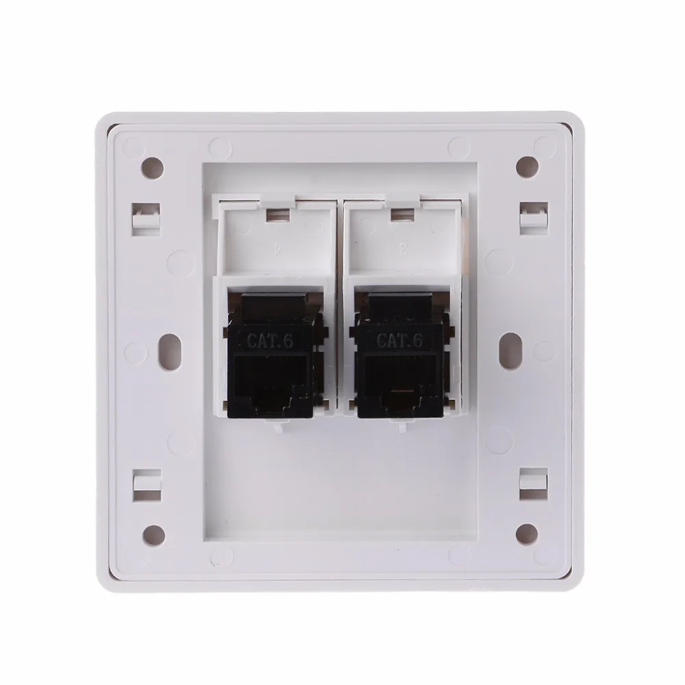 1 комплект 2 порта CAT5 RJ45 сетевая настенная пластина с разъемом Мама мама|Панель| |