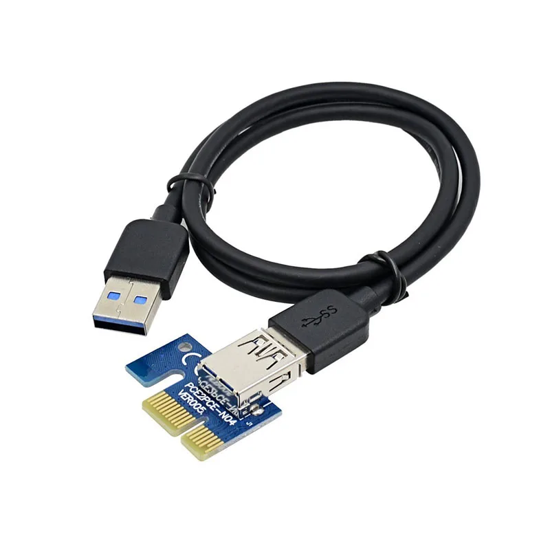 En Labs Низкопрофильная майнинговая плата PCIe 1 16x PCI Express Удлинительный адаптер USB 3 0 e