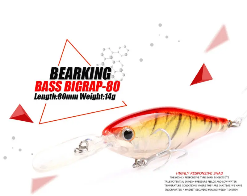BearKing розничная продажа A + рыболовные приманки Лидер продаж 2016 80 мм/14 г тонкий