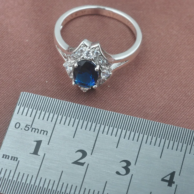 Серебряный набор украшений на платформе Natura Blue Zircon свадебные ювелирные
