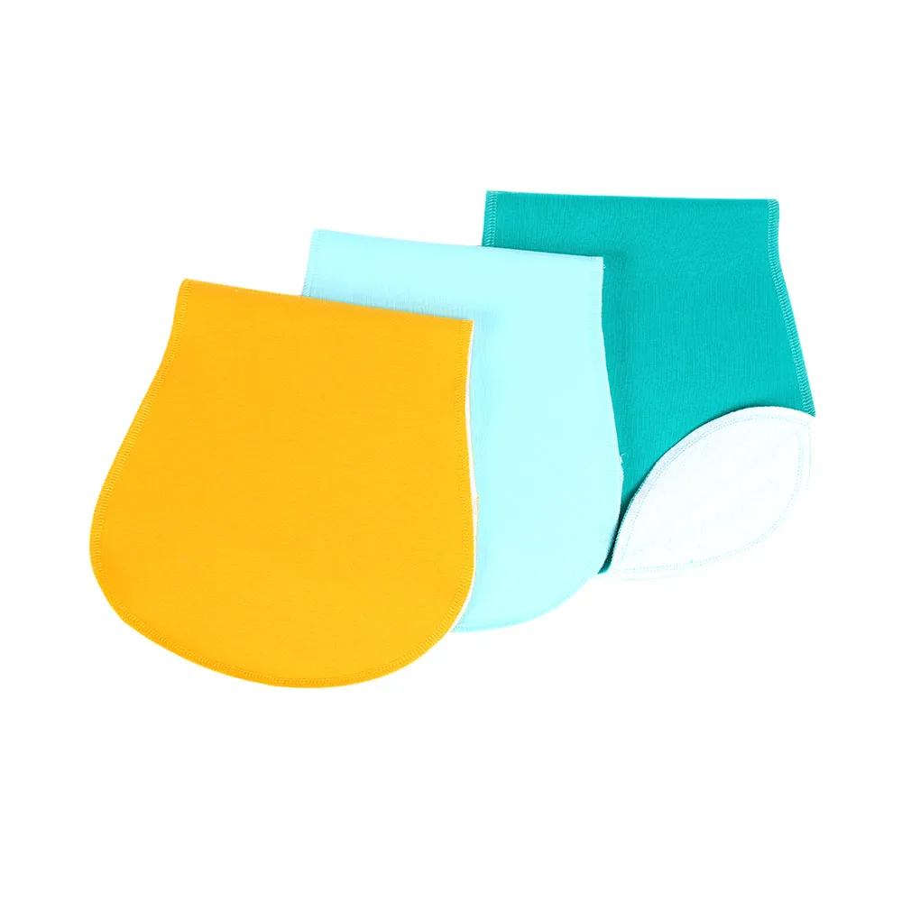3Pack 100% Cotton Fabric Baby Burp Cloths Set Curved Absorbent Newborn Waterproof Bibs For baberos con mangas | Детская одежда и