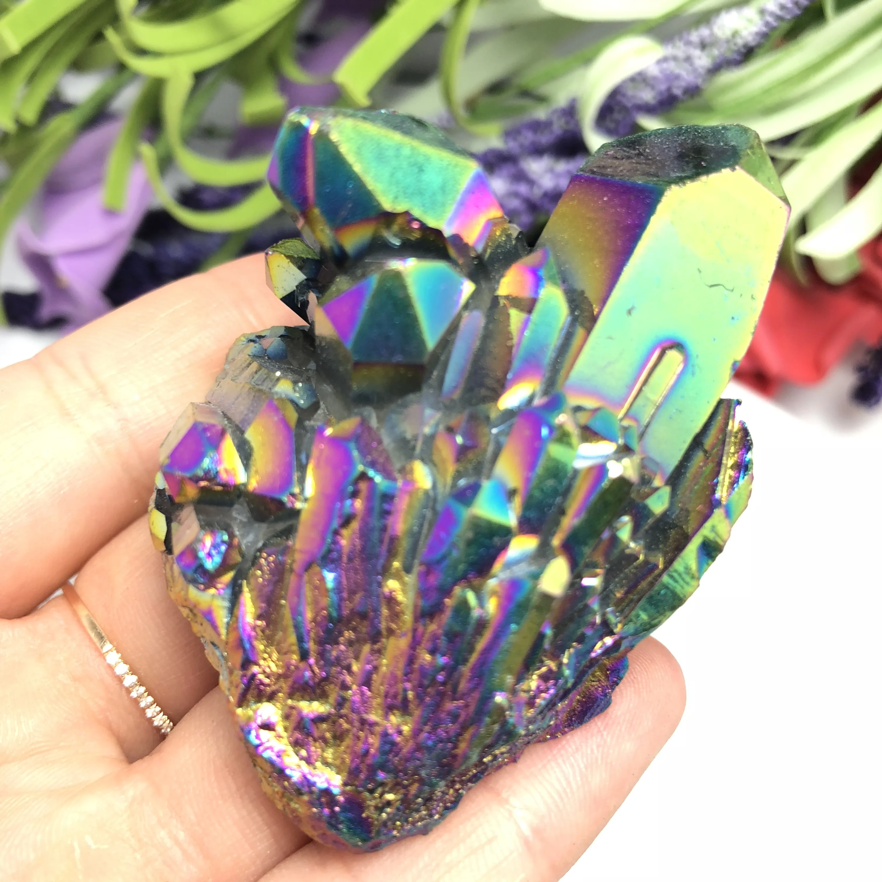 Аура кварцевый кристалл кластерный Ангел натуральный Druzy Geode образцы минералов