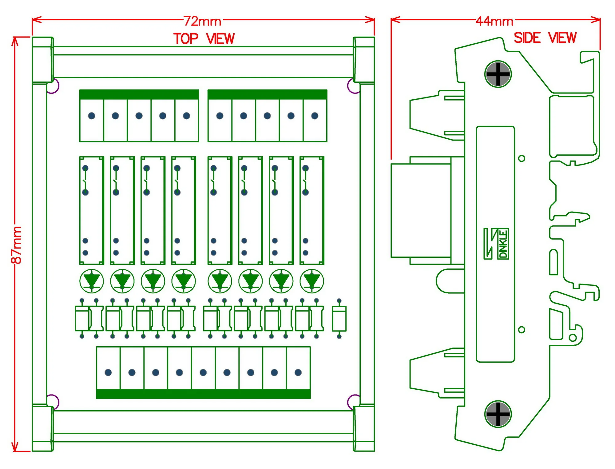 Тонкий DIN рейка крепление DC5V источника/PNP 8 SPST-NO 5A Мощность триггерный релейный