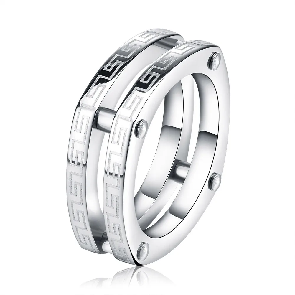 [Ymw] ювелирные изделия творческих квадратный из нержавеющей стали двухслойные