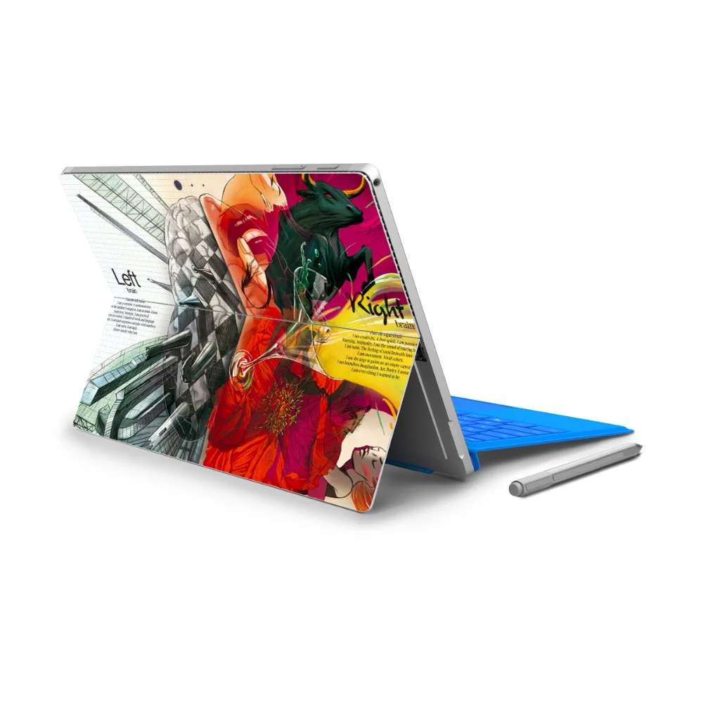 GOOYIYO для Micro Surface Pro 4 5 виниловая наклейка на заднюю часть планшета панель с левым и