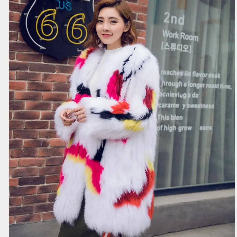2019 fashion style windmill decorative pattern fox coat fox popular style fur coats for women designer style fox fur winter coat enlarge