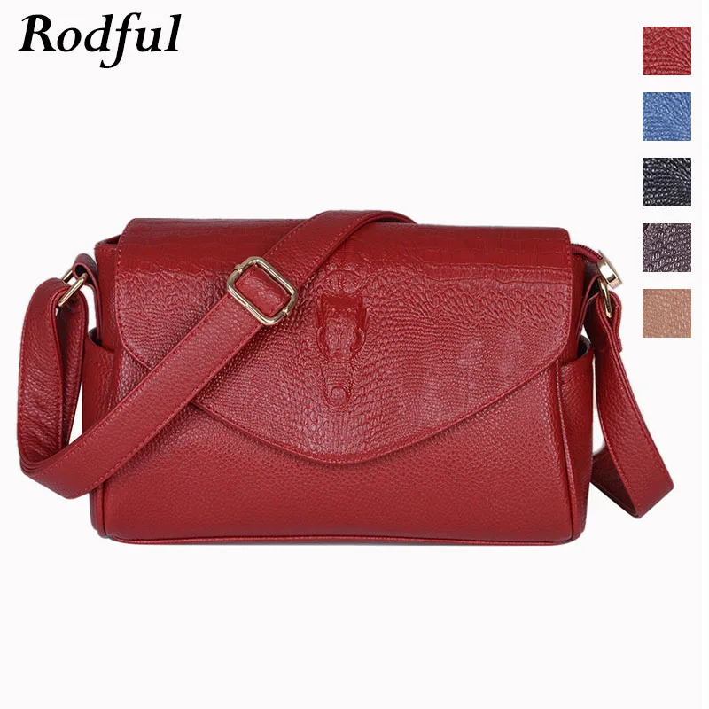 Женская винтажная Сумка Кроссбоди Rodful черная сумка через плечо из крокодиловой