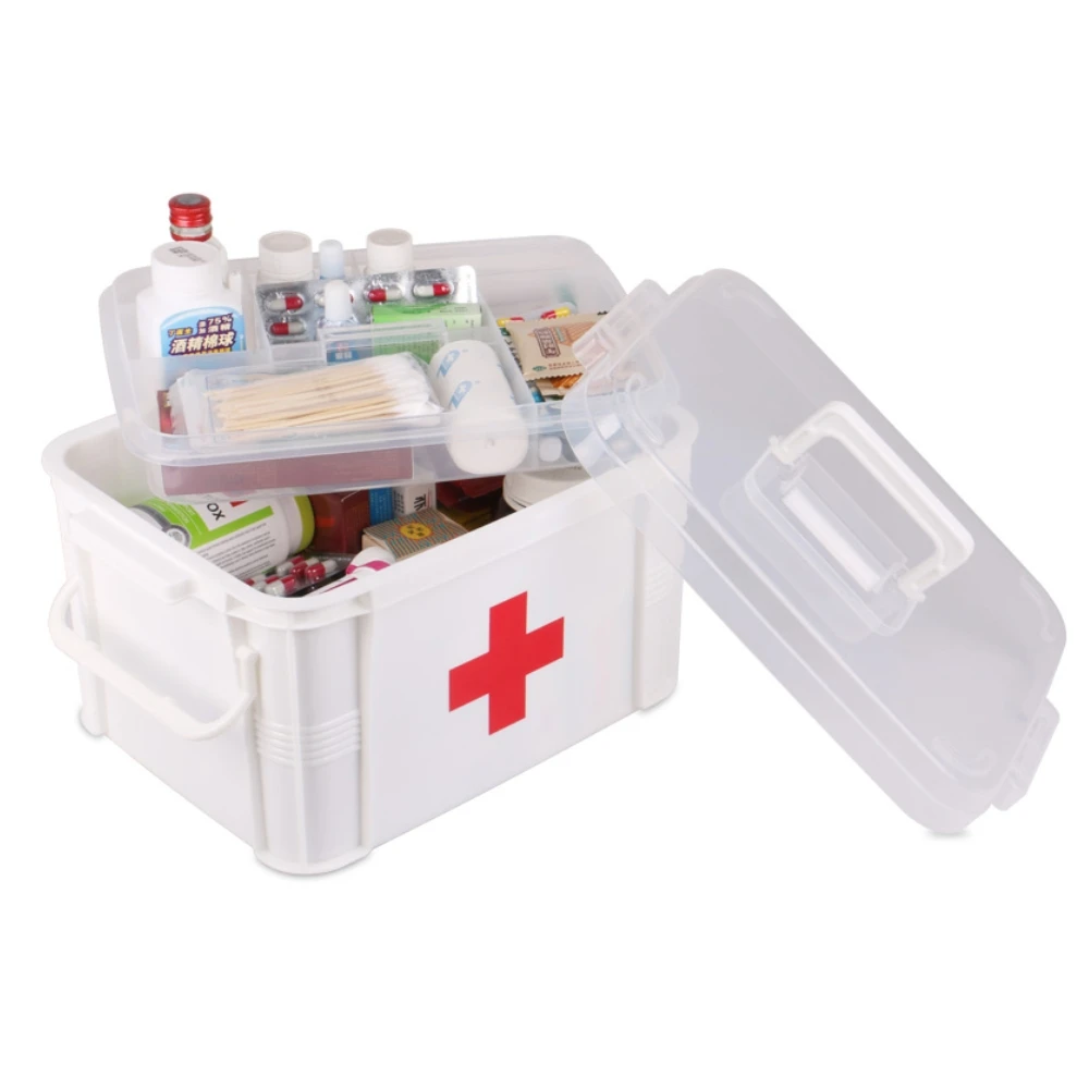 

First Aid Kit Medicine Chest Family Home Health Care Drug Storage Box Cabinet