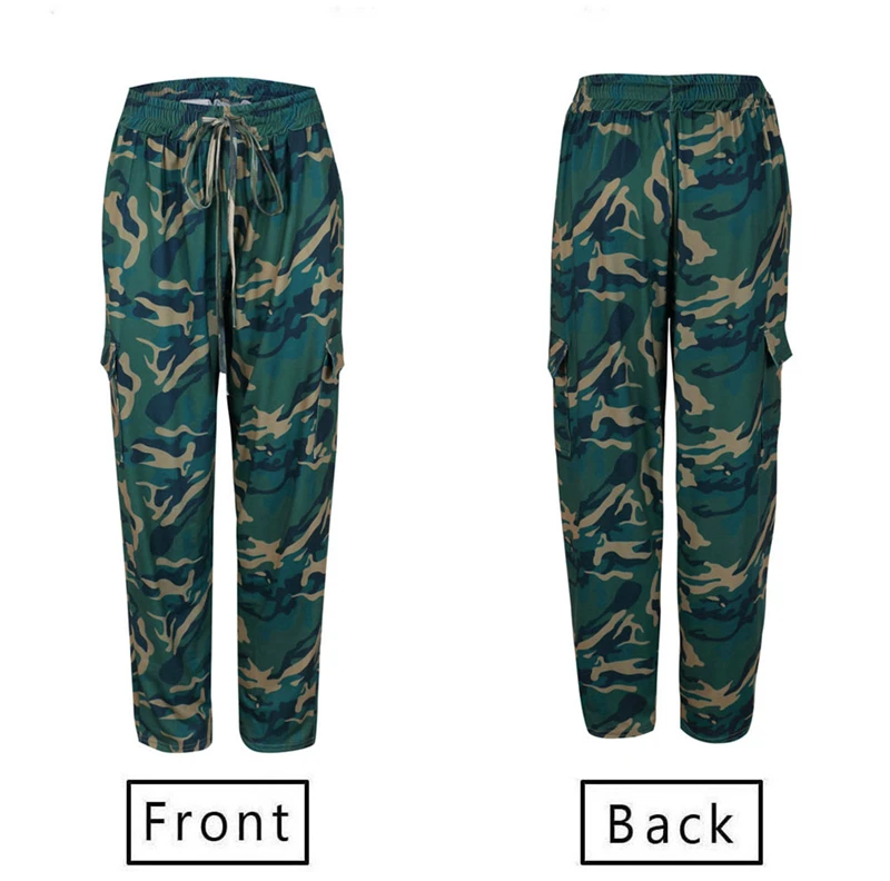 

women summer camo pant Women Camo Cargo Pants Harem Loose Sports Casual Camouflage Trousers pant