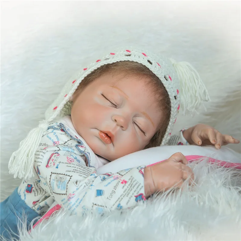 

Кукла NPK reborn, 22 дюйма, волнистая ткань, Реалистичная силиконовая кукла Reborn, Реалистичная кукла для новорожденных, рождественский подарок для...