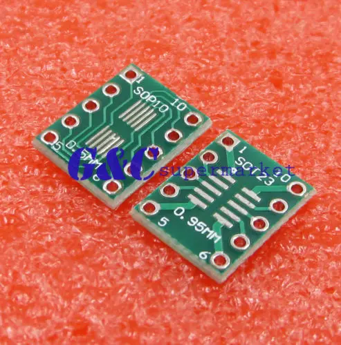 

20PCS IC SOT23 SSOP10 MSOP10 UMAX to DIP 0.5/0.95mm Adapter PCB Board Converter