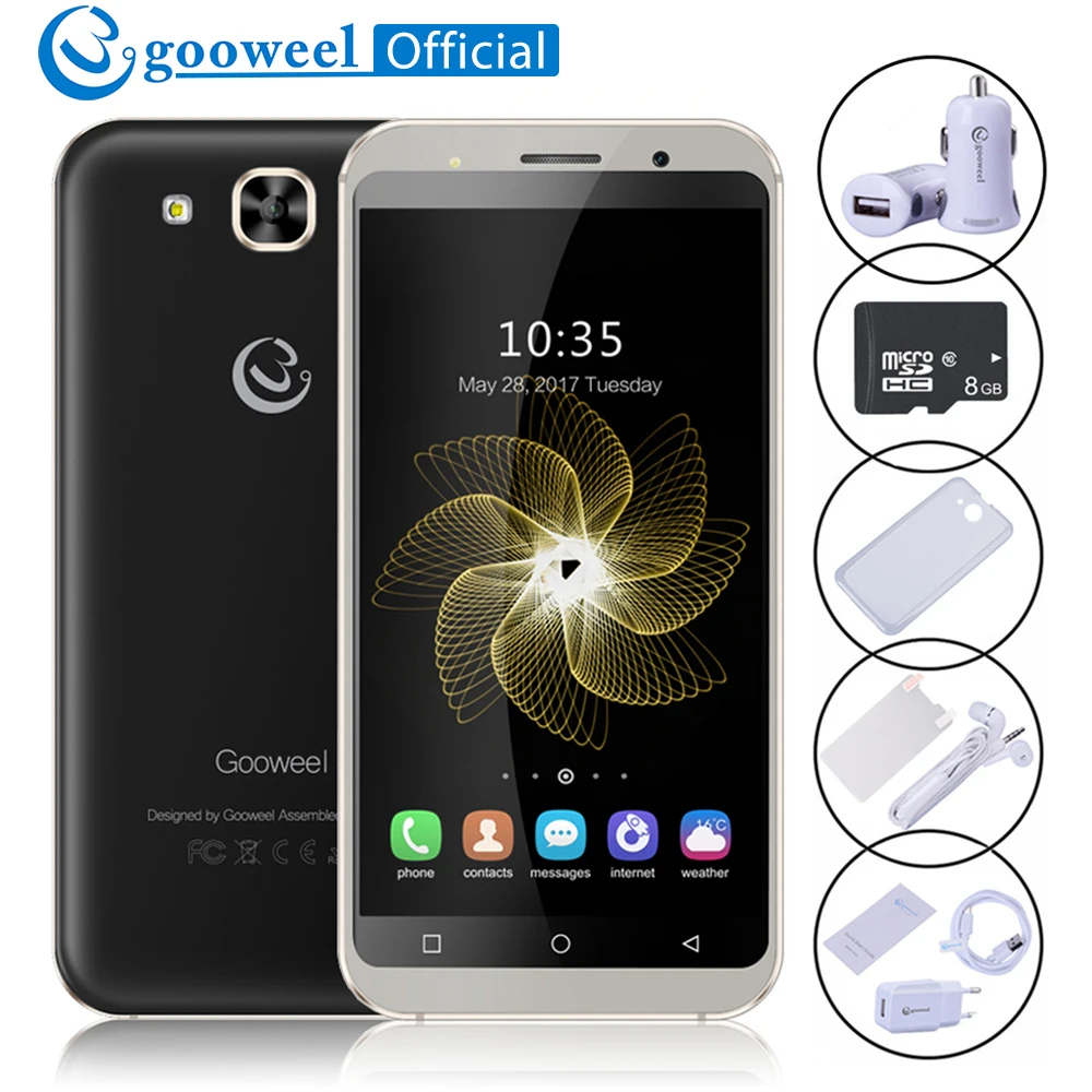 Gooweel S8 смартфон 5 3 дюймов HD Экран Quad core gps 3g мобильный телефон + 8 ГБ карты памяти