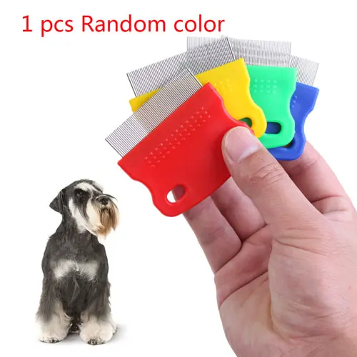 1 pcs color random Расческа для ухода за собакой, щетка для удаления кошек из нержавеющей стали, расческа для ухода за длинной и короткой шерстью - Цвет: 1 pcs color random