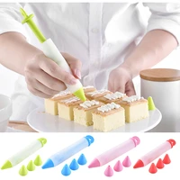 1 set silicone food writing pen chocolate decorating syringe icing nozzle piping tip cake cream pastry nozzles accessories
