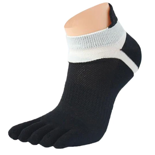 

1 Pair Men's Cotton Blended Five Finger Toe Socks Patchwork Mesh Socks